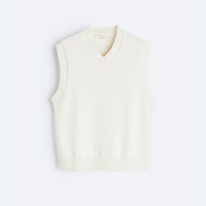 Zara Origins White Wool Vest
